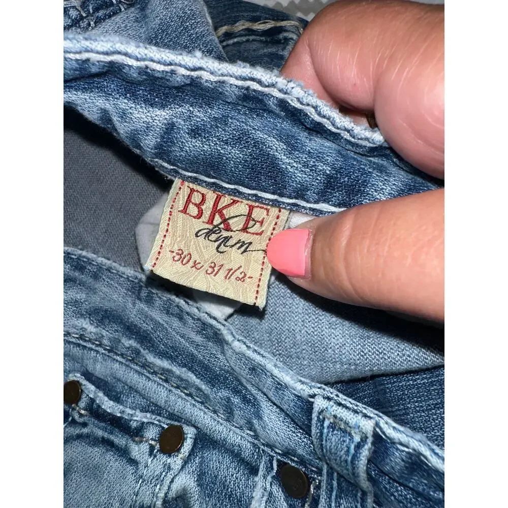 BKE Denim Kate Bootcut Jeans Women’s 30x31.5 Distressed Y2K Medium Wash - Picture 6 of 10